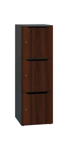 DOMINOU 33 úložná skříň 3-boxová, 1367x450x400 mm, korpus antracit, dvířka ořech královský